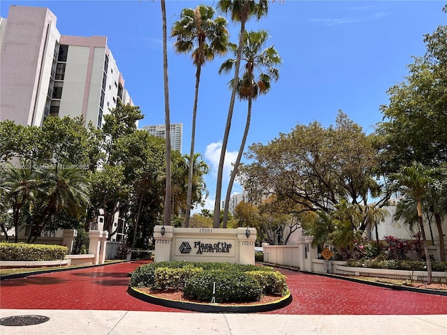 view of community sign