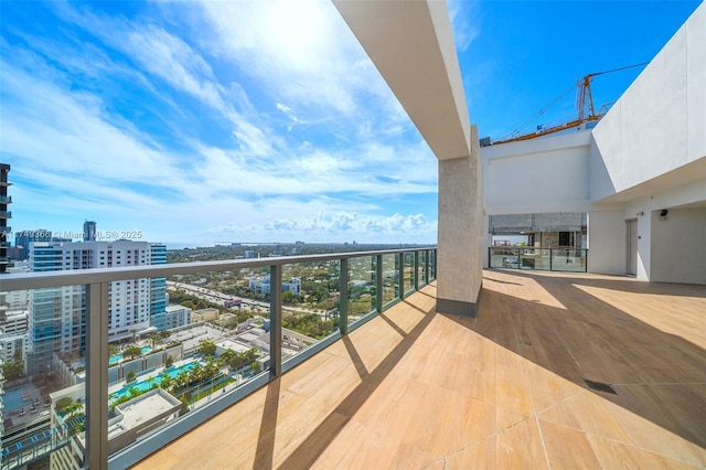 balcony with a city view