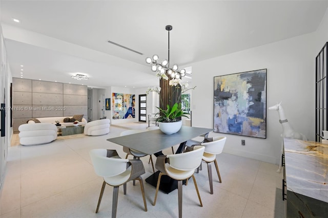 dining area with recessed lighting and baseboards