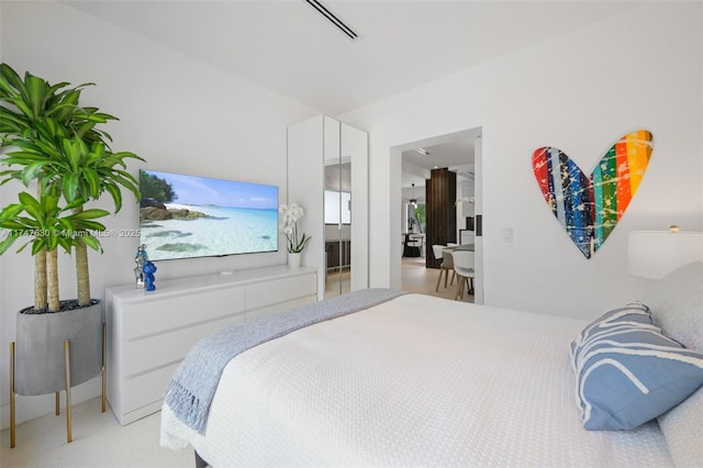 bedroom with visible vents