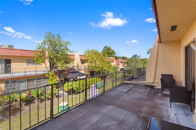 balcony with a residential view