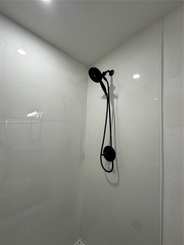 interior details with tiled shower