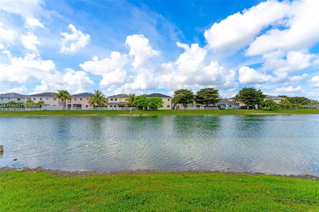 property view of water with a residential view