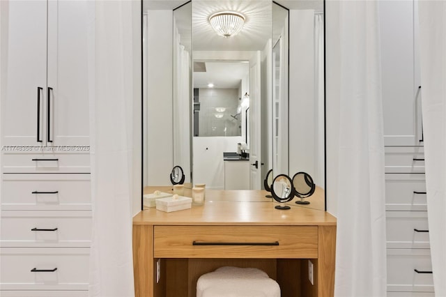 interior space with vanity