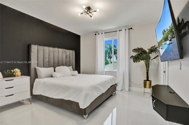 bedroom with a textured ceiling