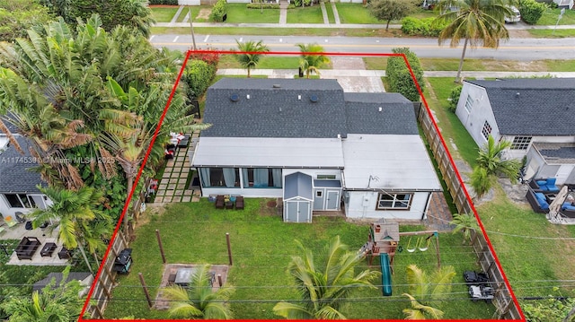 431 NE 110th Ter, Miami, FL 33161 - aerial view of property and surrounding area with property parcel outlined