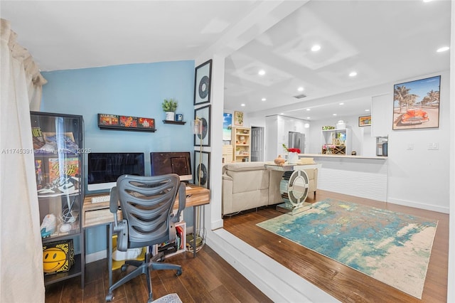 431 NE 110th Ter, Miami, FL 33161 - office with dark wood finished floors and recessed lighting