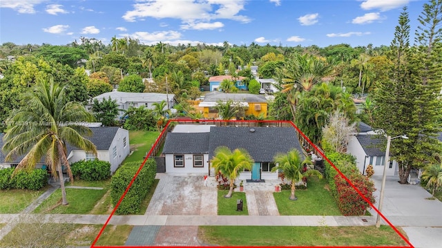 431 NE 110th Ter, Miami, FL 33161 - aerial view of property and surrounding area with property parcel outlined