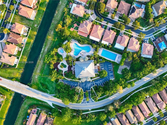 aerial view featuring a residential view
