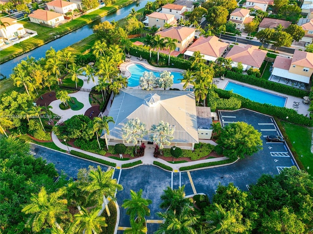 drone / aerial view with a residential view