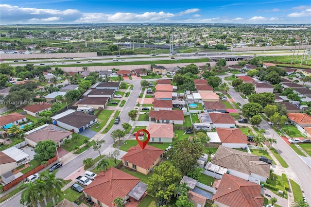 aerial view featuring a residential view