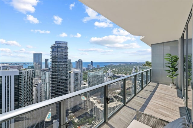 balcony featuring a city view