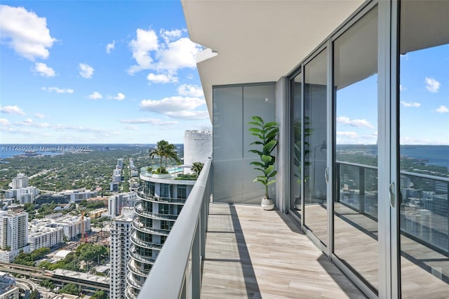 balcony with a city view