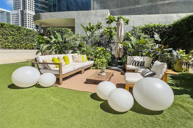 view of patio / terrace with an outdoor living space