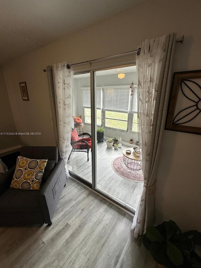 entryway featuring light wood-style flooring