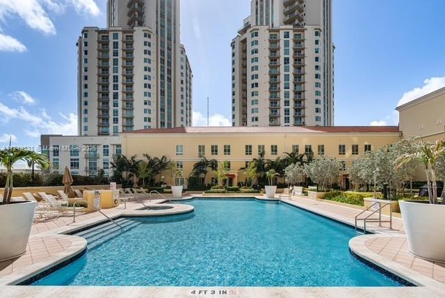 pool featuring a patio area