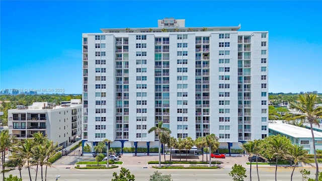 view of building exterior with a view of city