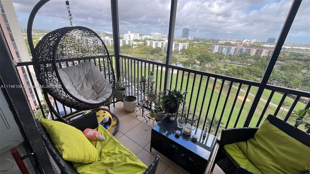 balcony featuring a city view