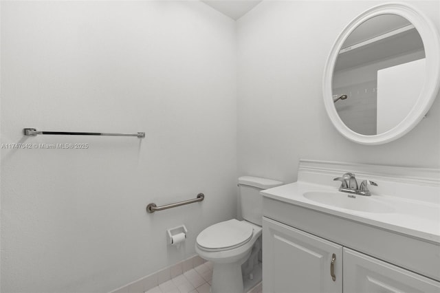 17084 SW 112th Ct Unit V3142, Miami, FL 33157 - bathroom with vanity, toilet, tile patterned flooring, and baseboards