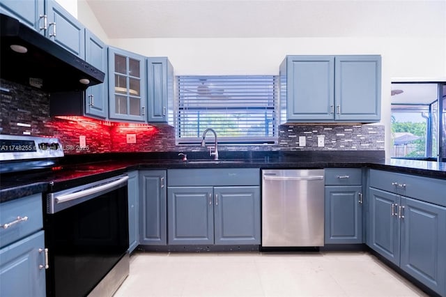 28451 SW 164th Ave, Homestead, FL 33033 - kitchen featuring appliances with stainless steel finishes, under cabinet range hood, a sink, and plenty of natural light
