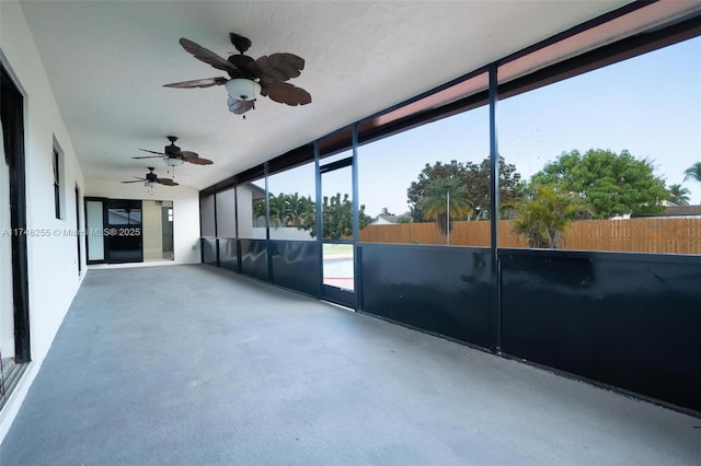 28451 SW 164th Ave, Homestead, FL 33033 - unfurnished sunroom featuring a ceiling fan