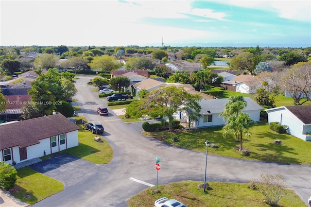 aerial view with a residential view