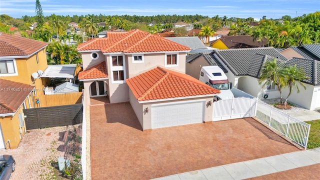 bird's eye view with a residential view