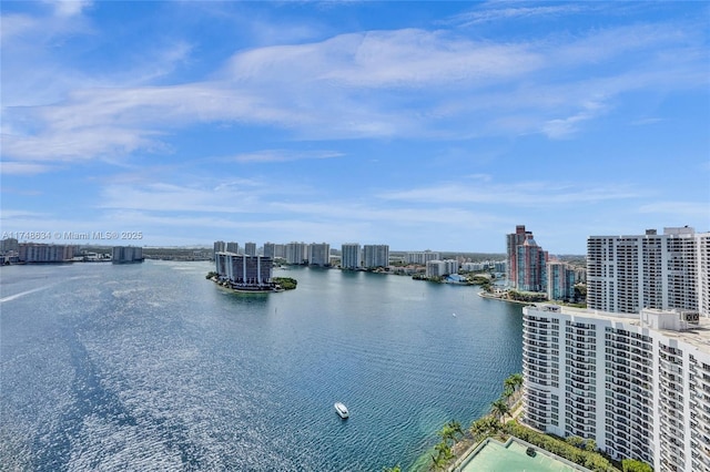 water view with a city view