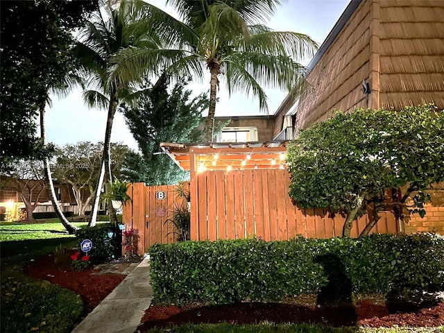 view of yard with fence