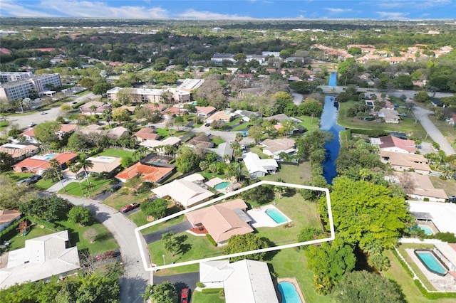 drone / aerial view with a residential view