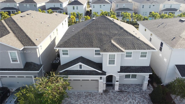 drone / aerial view with a residential view