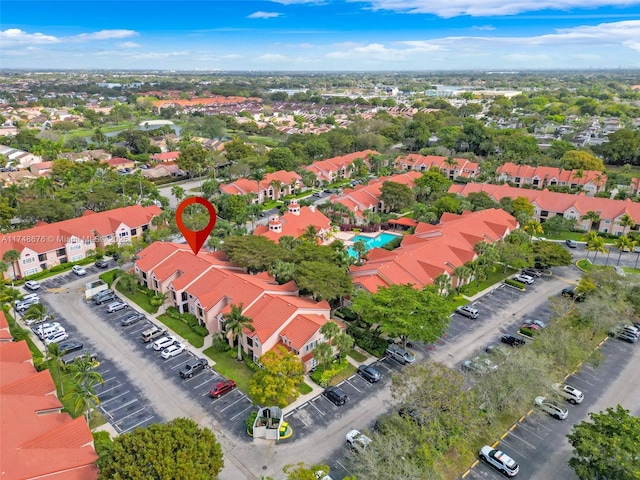 drone / aerial view with a residential view