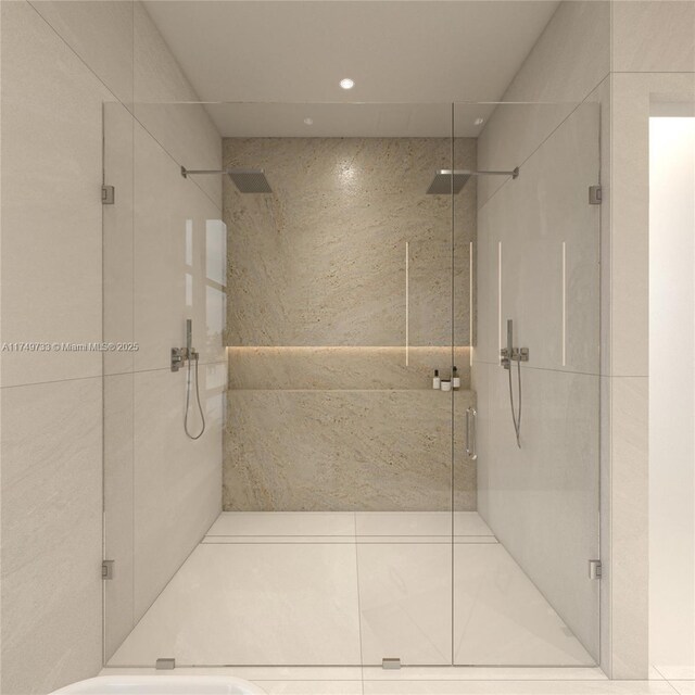 full bathroom with a stall shower