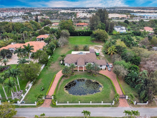 drone / aerial view with a residential view