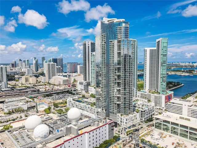 view of city with a water view