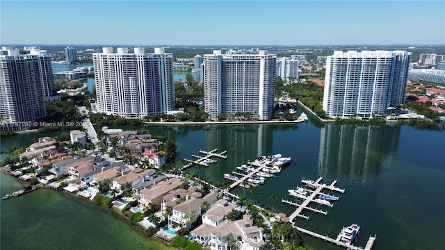 7000 Island Blvd Unit 905, Aventura, FL 33160 - drone / aerial view featuring a water view and a city view