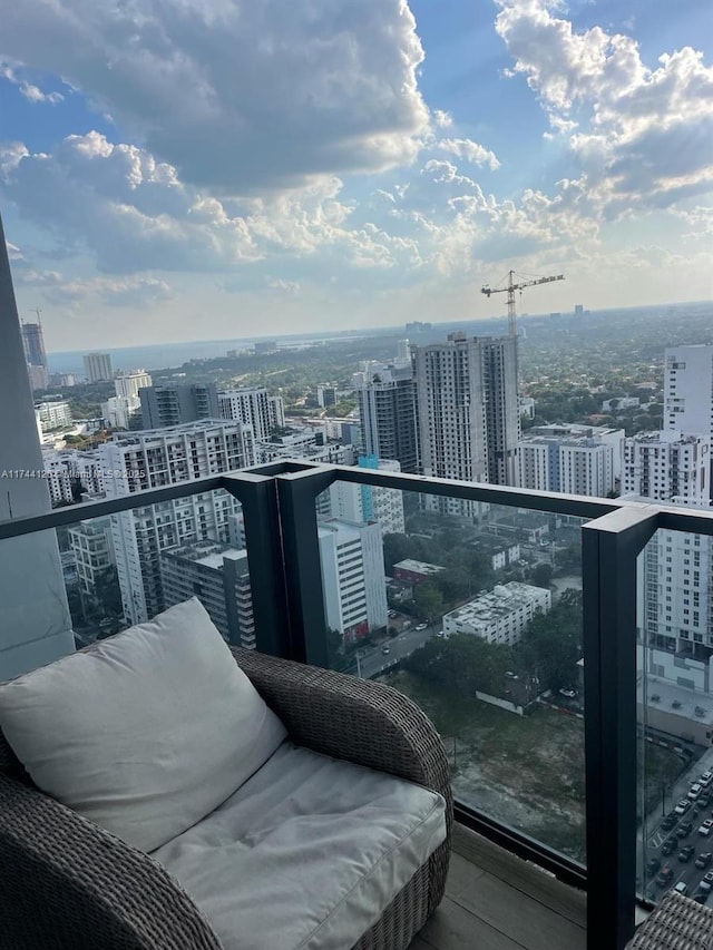 balcony with a view of city