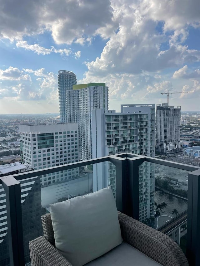 balcony with a city view