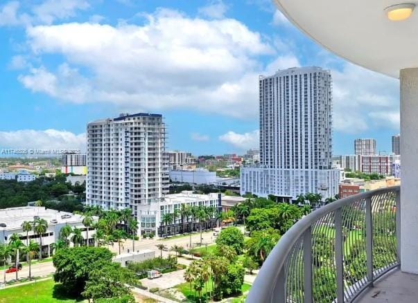 balcony with a view of city