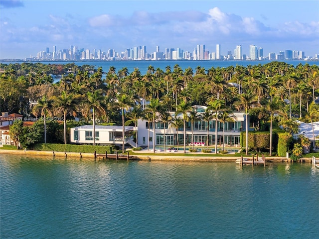 property view of water featuring a city view