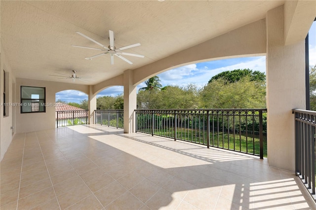 view of patio / terrace featuring ceiling fan