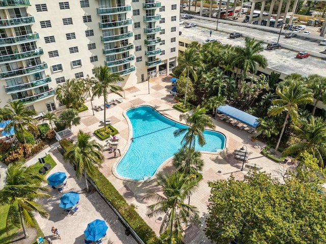 community pool featuring a patio area