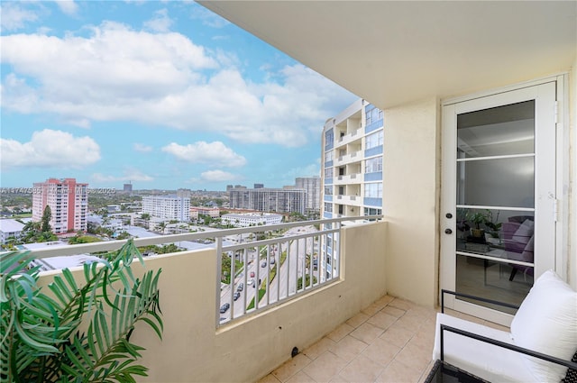 balcony with a city view