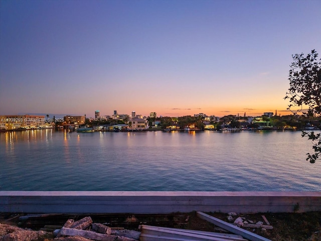 water view with a view of city