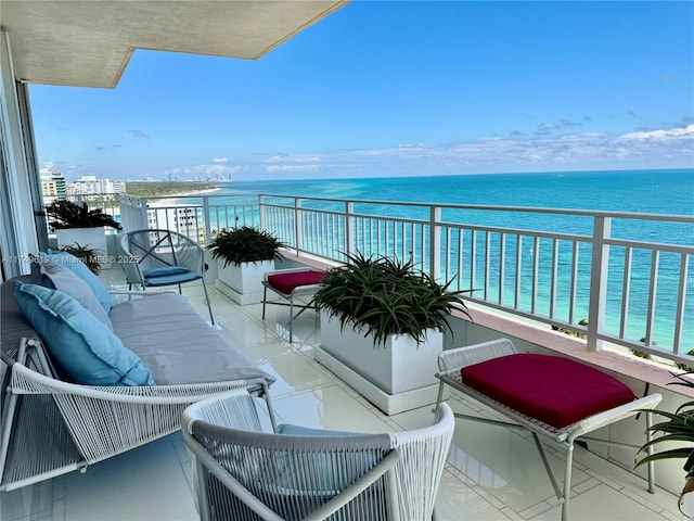 balcony with a water view