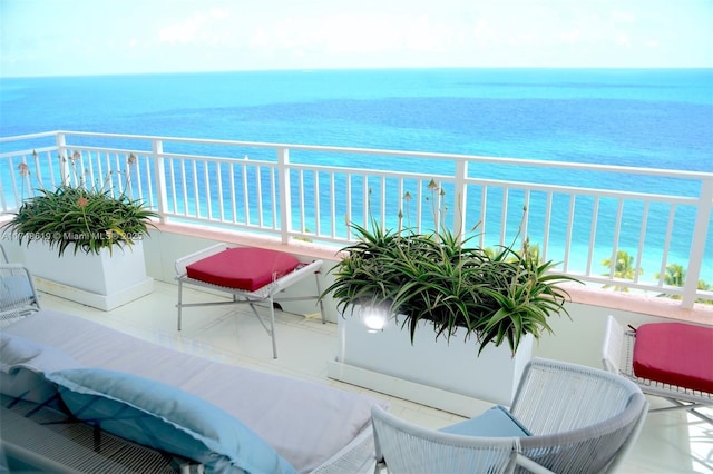 balcony with a water view