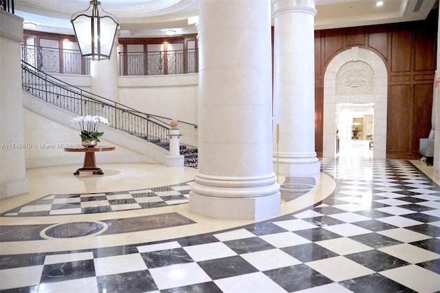 building lobby featuring stairway