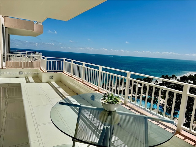 balcony with a water view