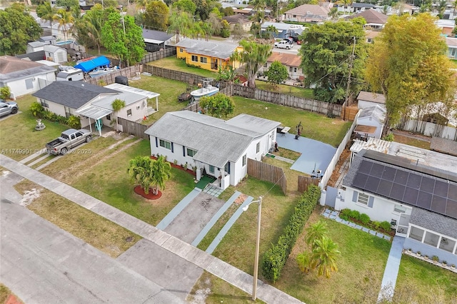 drone / aerial view with a residential view