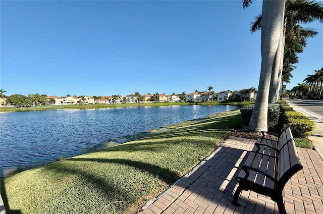property view of water featuring a residential view